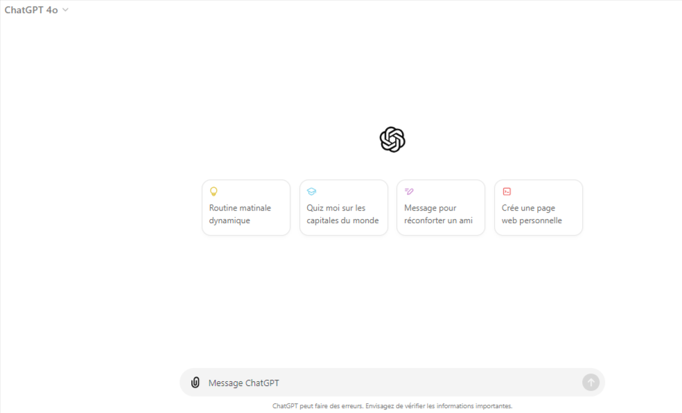 capture d'écran de ChatGPT