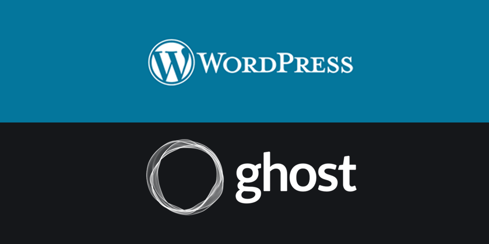 logos de Ghost CMS et WordPress