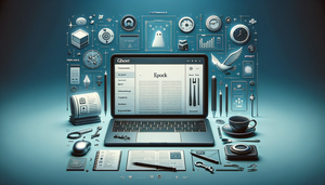 illustration d'un ordinateur avec un éditeur de texte web pendant la rédaction d'un article de blog